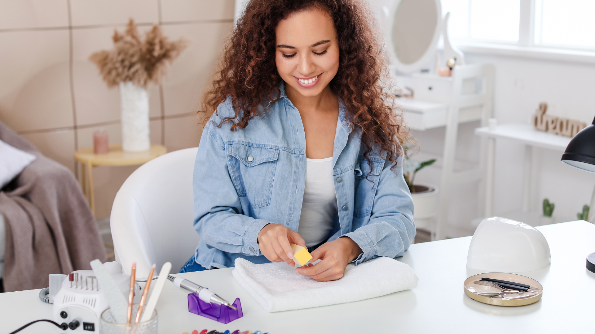 Profissional de beleza atendendo cliente